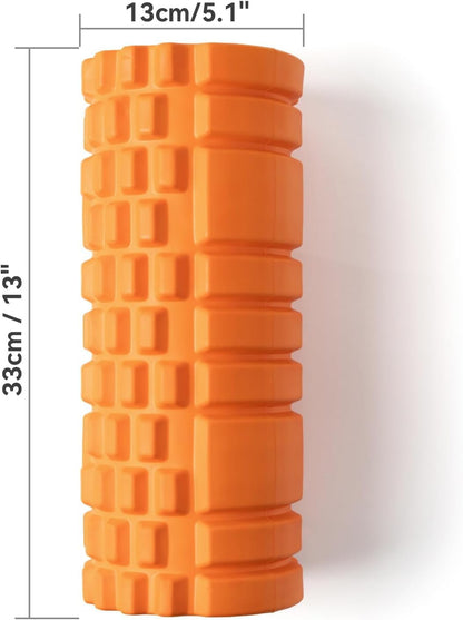 Krightlink Foam Roller for Deep Tissue Massager, 13" High Density Exercise Patented Roller for Muscle Massage and Myofascial Trigger Point Release Back Roller for Fitness, Yoga and Pilates (Black)