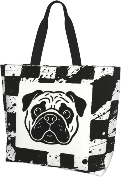 Tote Shoulder Bag Large Durable Reusable Eco-friendly Handbag Lightweight Stylish for Daily Use-19.7x15.7x5.9 Inch - Colors B