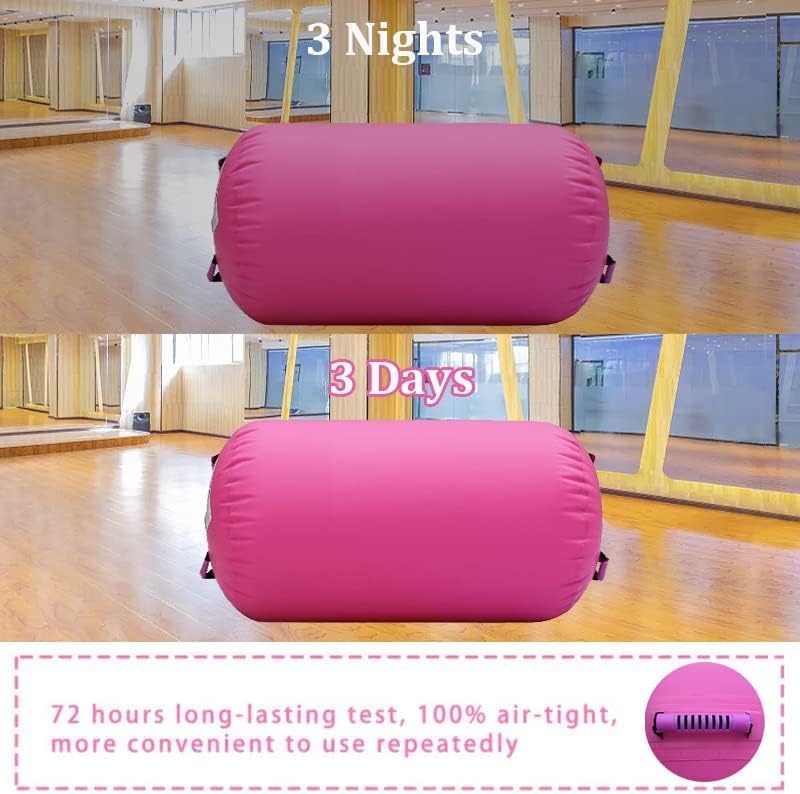 CZGBRO Gymnastics Barrel Air Roller with Pump, Inflatable Tumbling Equipment Air Mat Octagon Mat for Backhandspring Training Cheerleading Home Use