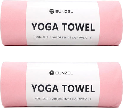 Eunzel Hot Yoga Towel Non Slip Yoga Mat Towel Non-Slip Sweat Absorbent Towel for Hot Yoga, Pilates and Workout 72" x 26.5", Blue
