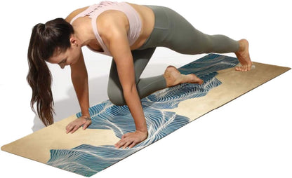 Shakti Warrior Natural Rubber Foldable Travel Yoga mat - Premium Printed Natural Eco-friendly Non-Slip Mat Great for Hot Yoga, Pilates, Workouts ( 72 inch x 24 inch x 1mm thick ) Wanderlust - Travel Edition