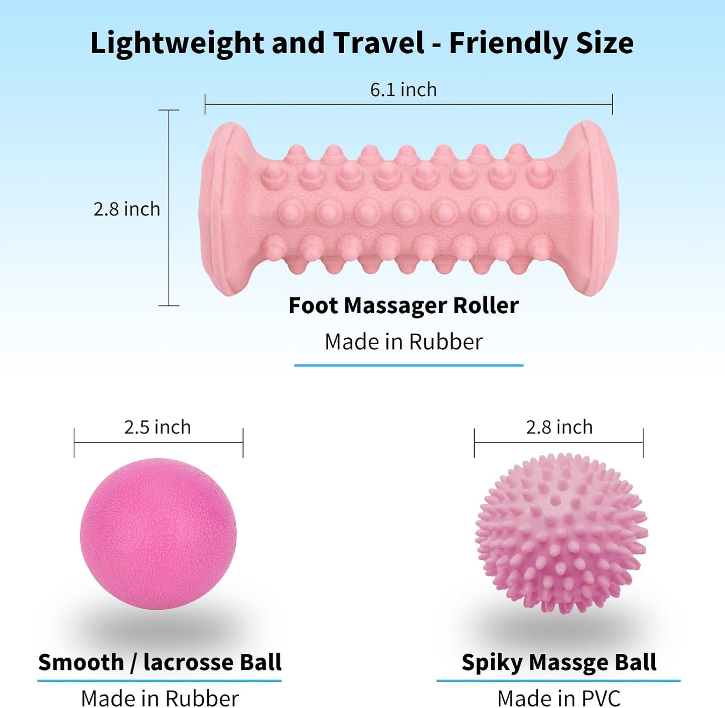 Plantar Fasciitis Relief,Foot Roller Massager,Massage Lacrosse Ball,Spiky Ball Therapy Set for Relieve Plantar Fasciitis,Foot Arch and Heel Pain,Neuropathy Pain Relief Feet,Deep Tissue Muscle Massage