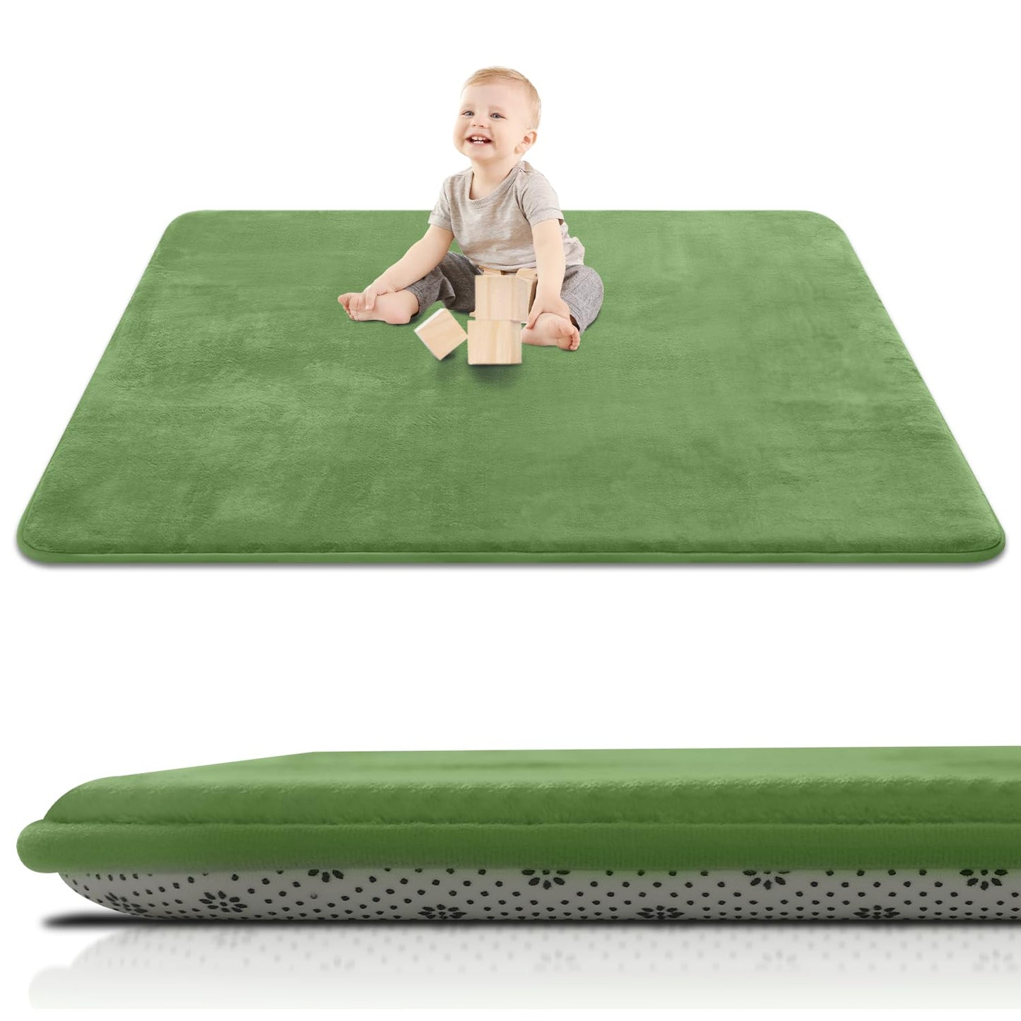 Large Thick Baby Play Mat for Floor,Padded Foam 59x79 Playpen Mat,Soft Support&Plush Feel Nursery Kids Rug,Non Slip for Toddler,Infants,Kids Playroom,Yoga,Baby Crawling,Tummy Time (Light Grey)