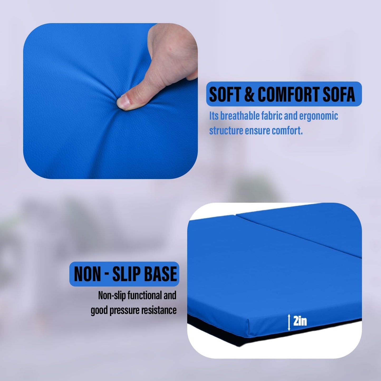 Gymnastics Mats Foldable Tumbling Mats Portable Gymnastics Exercise Mat Thick Gymnastics Tumbling Mats Pad Home Exercise Panel Mat With Carrying Handles