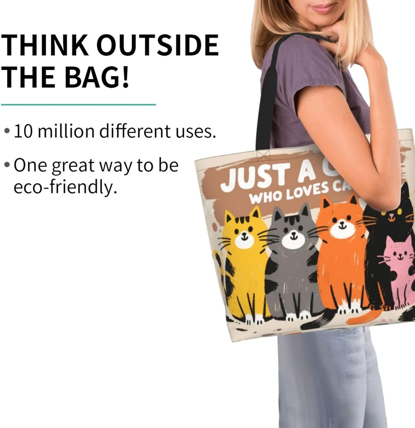 Tote Shoulder Bag Large Durable Reusable Eco-friendly Handbag Lightweight Stylish for Daily Use-19.7x15.7x5.9 Inch - Colors A