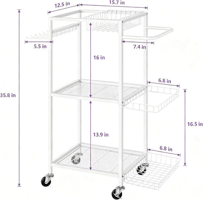 Workout Equipment Storage Rack Metal Yoga Mat Storage Rack, Weight Cart Home Gym Storage Rack with Wheels for Dumbbells, Yoga Mats, Kettlebells, Foam Rollers