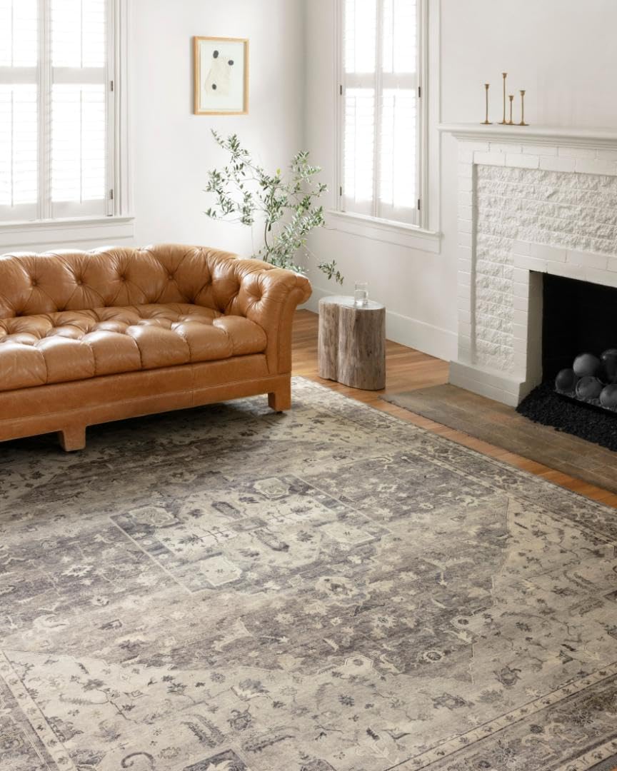 Loloi Hathaway Collection HTH-06 Blush/Multi 2'-6" x 7'-6", .25" Thick, Runner Rug, Soft, Durable, Printed, Modern, Low Pile, Non-Shedding, Easy Clean, Living Room Rug