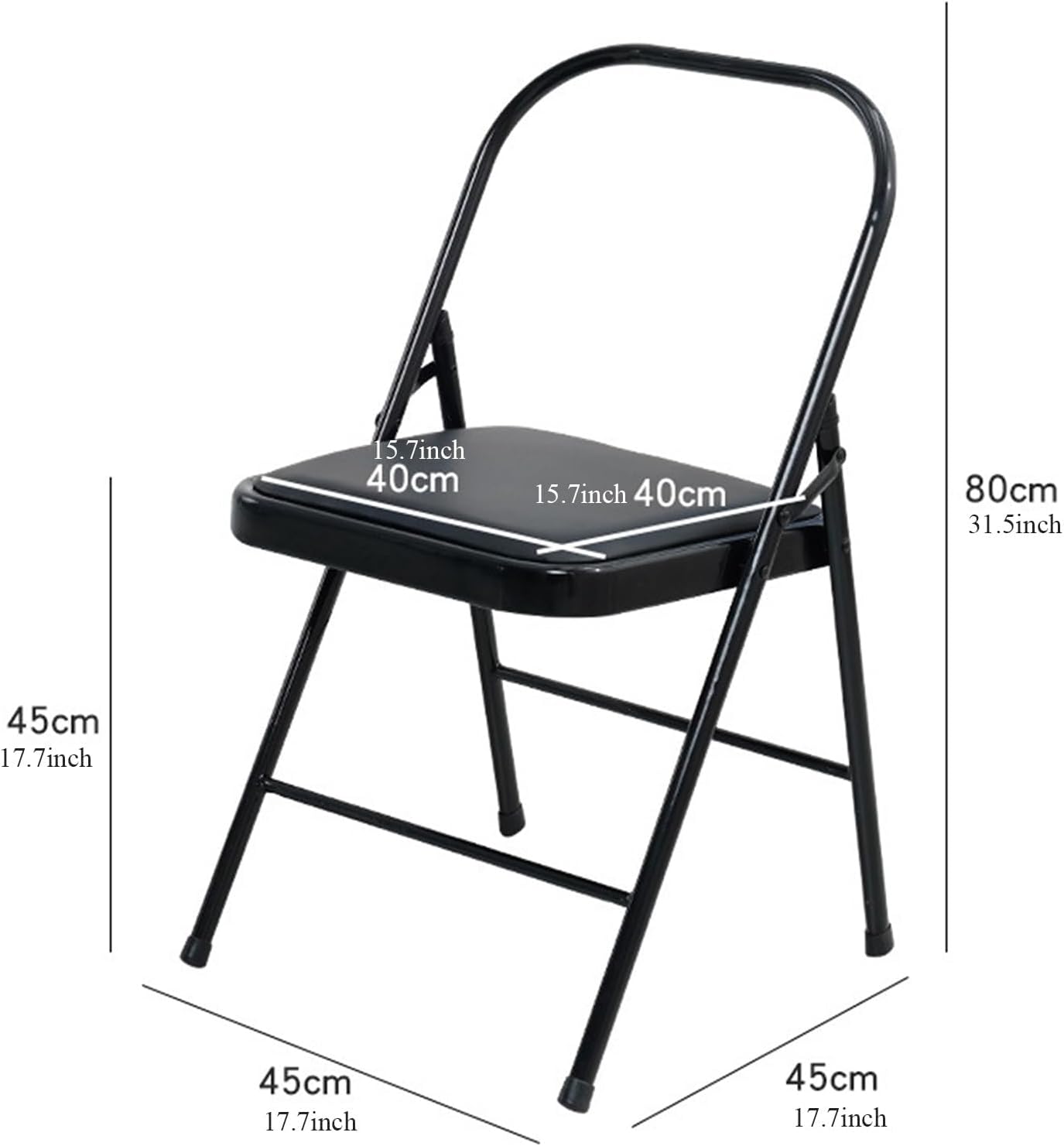 Pilates Yoga Chair,Iyengar Auxiliary Chair,Yoga Chair Reinforced Yoga Special Auxiliary Chair Folding Chair Seat Solid Anti-Slip Black,Black