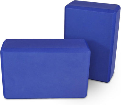 YogaAccessories High Density and Lightweight Foam Yoga Blocks - Strength and Flexibility Aid (Set of 2)