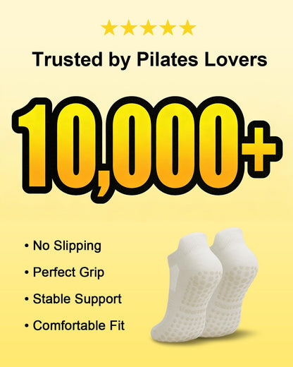 3/6 Pairs Grip Pilates Socks for Women, Non-slip Yoga Athletic Socks for Barre Ballet Barefoot Workout Hospital