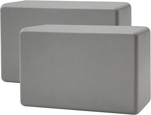 Yoga Blocks 2 Pack 3x6x9IN Foam Block Supportive Latex-Free with Rounded Edges, Non-Slip Exercise Blocks for Pilates, Meditation, Balance, Stretching and Deep Poses