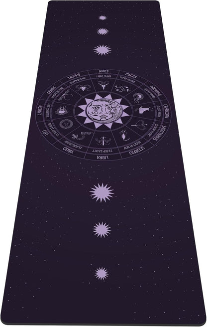 nuveti Yoga Mat Print Extra Thick TPE Non Slip Fitness Exercise Mat with Carrying Bag,72"x24" Extra Thick 6MM Exercise & Workout Mat for Yoga, Pilates Fitness and Floor Exercises - Colors B