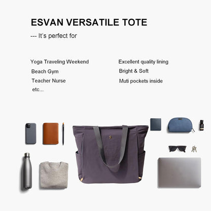 ESVAN Yoga Mat Bag Yoga Tote Carrier Shoulder Bag Carryall Tote for Office,Yoga,Pilates,Travel,Beach and Gym