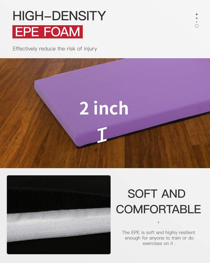 Gymnastics Tumbling Mats Portable Gymnastics Mat Folding Tumbling Mat Thick Yoga Mat Exercise Mat with Carrying Handles for home Workout outdoor Yoga Gymnastic