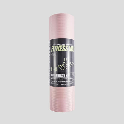 Phoenix Fitness NBR Yoga Mat - 15mm Extra Thick Exercise Mat with Carry Strap - Non Slip Yoga Mat for HIIT, Exercise & Pilates for Men and Women - Black or Pink