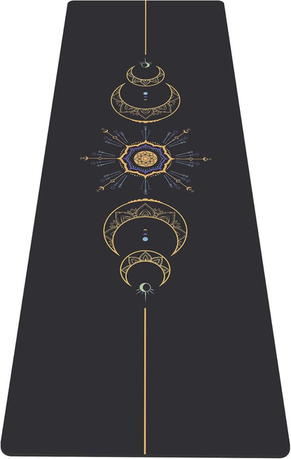 nuveti Yoga Mat Print Extra Thick TPE Non Slip Fitness Exercise Mat with Carrying Bag,72"x24" Extra Thick 6MM Exercise & Workout Mat for Yoga, Pilates Fitness and Floor Exercises - Colors B