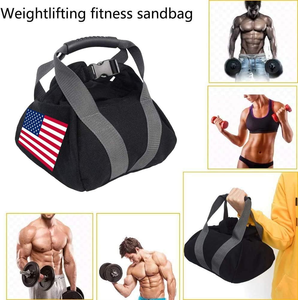 2 Pcs Adjustable Canvas-Kettlebell-Sandbag wtih Handle for Training Home Training, Yoga, Fitness (National Flag)