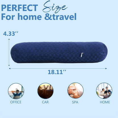 Health Cervical Neck Roll, Comfortable and Highly Resilient Bolster Pillows, Round Neck Pillows Support for Sleeping | Large Size Bolster Pillow for Bed, Legs, Back and Yoga (Purple 81)