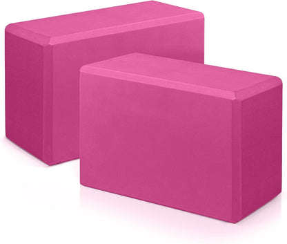 Yoga Blocks 2 Pack, 9"x6"x3" High-Density EVA Foam Yoga Block, Non-Slip Yoga Blocks for Yoga, Pilates Meditation, Stretching and Toning, Supportive, Latex-Free