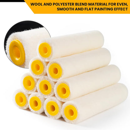 Mister Rui Foam Paint Roller, 4 Inch Paint Roller 10 Pack, Small Paint Roller, Foam Paint Roller 4 Inch, Small Foam Paint Roller High Density, 4 Inch Foam Rollers for Painting Walls, Cabinets