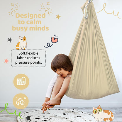 Aokitec Therapy Swing for Kids with Special Needs (Hardware Included) Snuggle Swing Cuddle Hammock Indoor Adjustable Aerial Yoga for Children with Autism, ADHD, Asperger, Sensory Integration