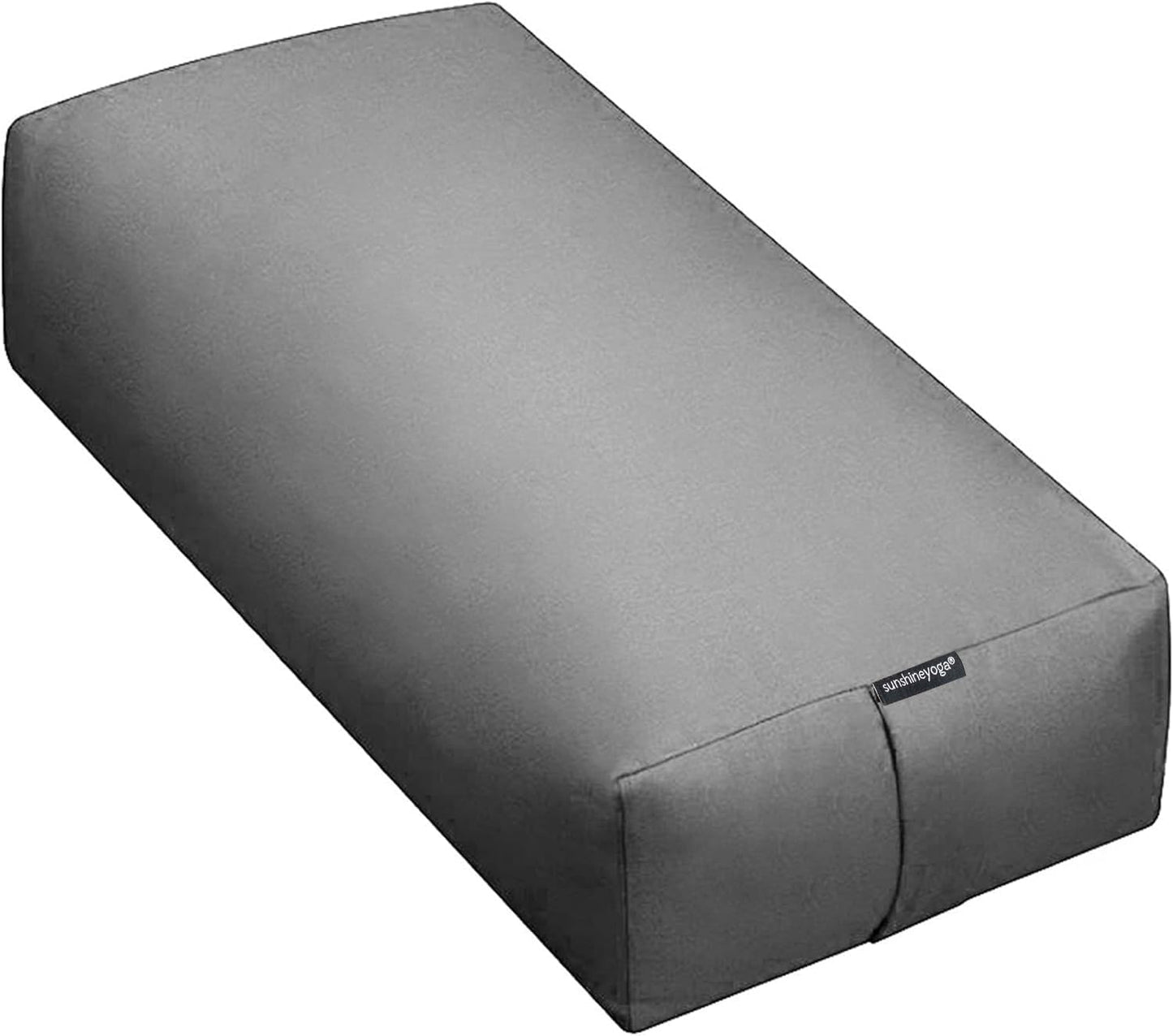 Extra Firm Large Yoga Bolster, 24" x 12" x 6" Cinched OR Zippered Yoga Pillow, Rectangular Cotton Cushion With Removable Cover for Studios, 1 Pack or 2 Pack