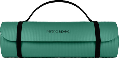 Retrospec Solana Yoga Mat 1" Thick w/Nylon Strap for Men & Women - Non Slip Exercise Mat for Home Yoga, Pilates, Stretching, Floor & Fitness Workouts