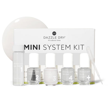 Dazzle Dry Mini Kit 4 Step System - Yoga Mama - A light chalky bubblegum pink. Full coverage cream. (5 Piece Kit / 5 Manicures)