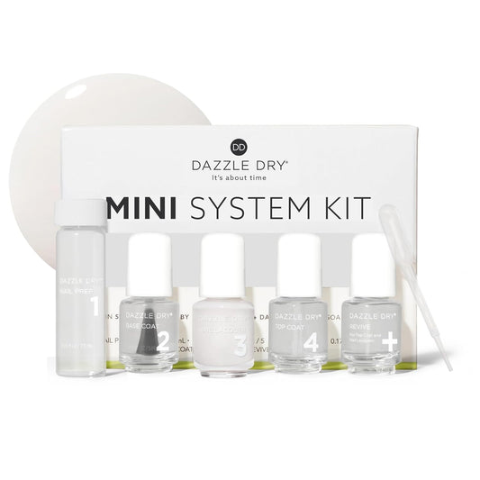 Dazzle Dry Mini Kit 4 Step System - Yoga Mama - A light chalky bubblegum pink. Full coverage cream. (5 Piece Kit / 5 Manicures)