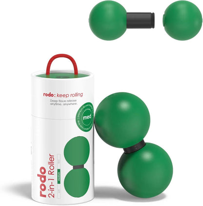 Rodo 2-in-1 Firm Peanut & Lacrosse Ball Roller | Deep Tissue Massage Tool for Fascia, Plantar Fasciitis, Hips & Back | Mobility & Recovery Roller | Compact, Travel-Friendly, Pilates, Therapy Ready