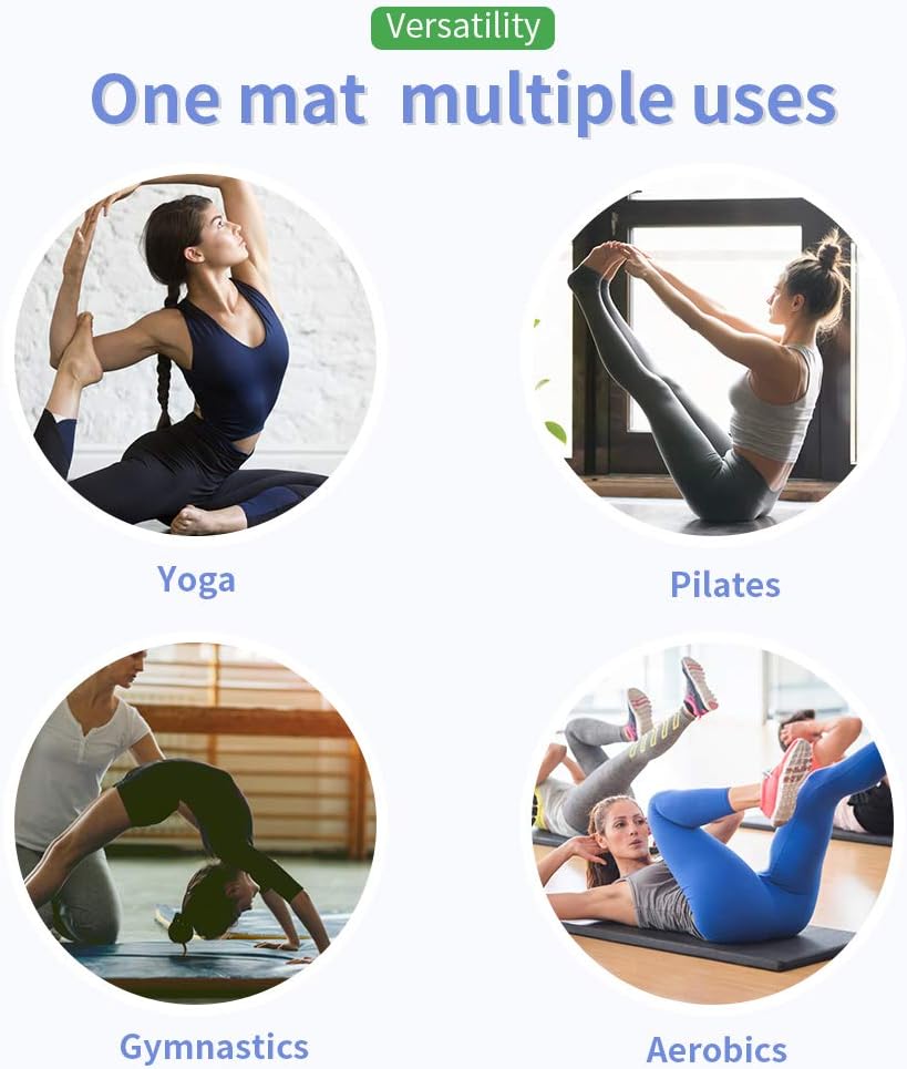 Gymnastics Tumbling Mat Portable Gymnastics Mat Foldable Tumbling Mat 2ft W 6ft L/4ft W 6ft L/4ft W 8ft L/4ft W 10ft Exercise Mat Yoga Mat with Carrying Handles for Yoga Gymnastics
