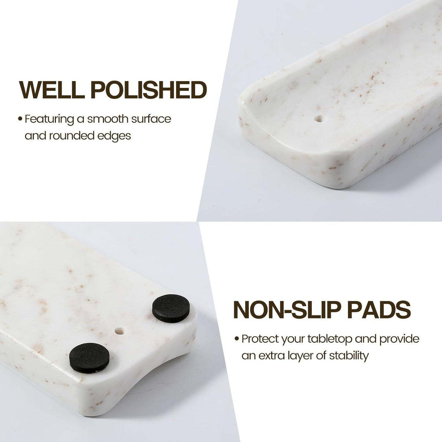 Koville Marble Incense Holder, Incense Holder for Sticks, Incense Sticks Holder Ash Catcher for Meditation Yoga SPA, Natural Stone Incense Burner, Home Table Decor (Green)