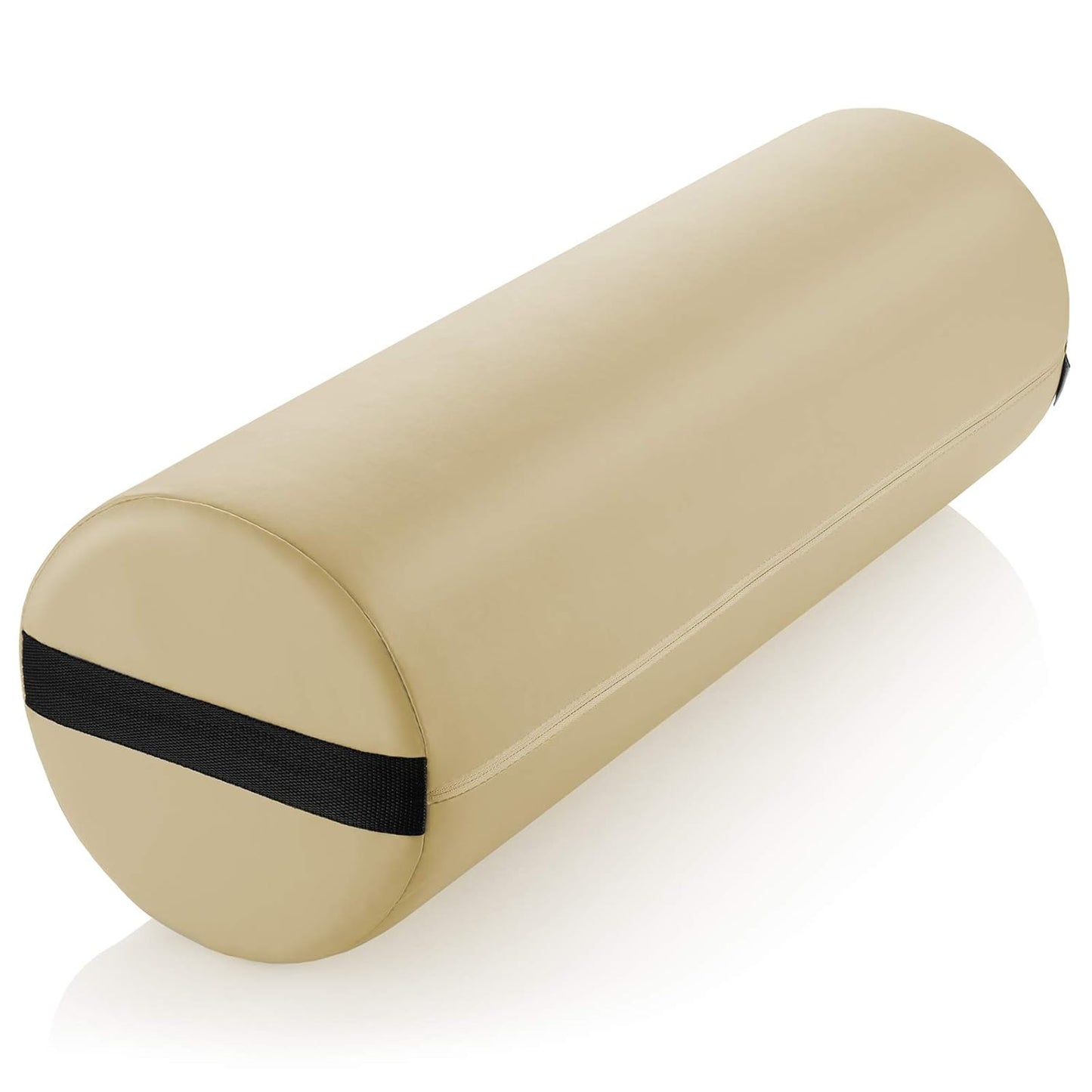 Saloniture Jumbo Round Massage Table Bolster Pillow Pad - 26 x 9 Inch - Black