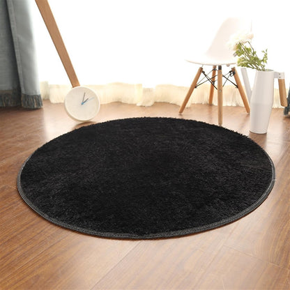 Plush Round Rug Soft Indoor Modern Area Rugs Yoga Mat for Children Bedroom Home Decor Nursery Grey 2 Feet