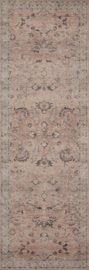 Loloi Hathaway Collection HTH-06 Blush/Multi 2'-6" x 7'-6", .25" Thick, Runner Rug, Soft, Durable, Printed, Modern, Low Pile, Non-Shedding, Easy Clean, Living Room Rug