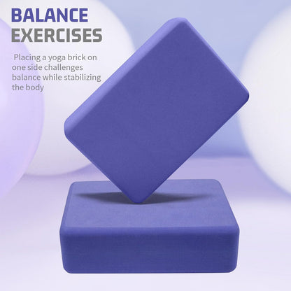 Yoga Blocks 2 Pack 3x6x9IN Foam Block Supportive Latex-Free with Rounded Edges, Non-Slip Exercise Blocks for Pilates, Meditation, Balance, Stretching and Deep Poses