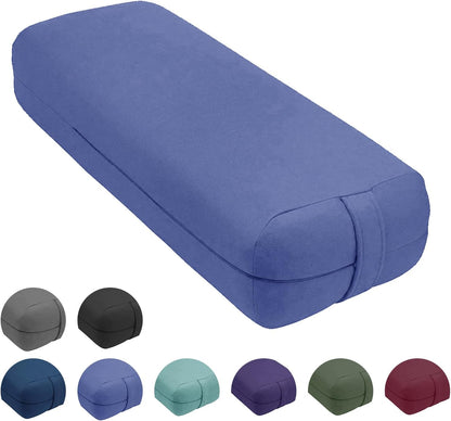 Yoga Bolster Pillow, Versatile Yoga Support Pillow for Restorative Yoga & Meditation 100% Cotton Bolster Pillow Blue Rectangle
