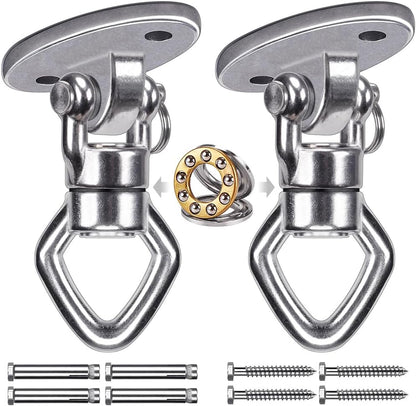 BeneLabel Swing Hanger with Bearing Swivel 800LB Capacity Stainless Steel Ceiling Mount Bracket Hanging Kit for Aerial Silks, Swings, Hammocks, Hanging Chair, Aerial Hoop, Heavy Bag, Yoga Swing