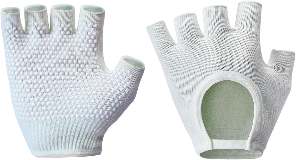 Non-Slip Fingerless Yoga Gloves – Ideal for Pilates, Barre, Air Yoga, and Fitness Workouts – Breathable Fabric with Enhanced Grip for Stability