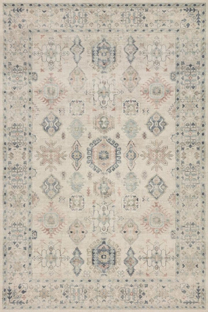 Loloi Hathaway Collection HTH-06 Blush/Multi 2'-6" x 7'-6", .25" Thick, Runner Rug, Soft, Durable, Printed, Modern, Low Pile, Non-Shedding, Easy Clean, Living Room Rug