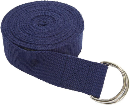 Everyday Yoga Strap with Metal D-Ring - Durable Stretching Strap for Yoga, Pilates, Flexibility & Physical Therapy (6ft, 8ft, 10ft)