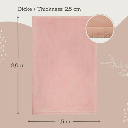 Hakuna Matte CloudSoft Mat for Floor 60" x 80" Beige – Coral Velvet Memory Foam Rug – Non-Slip, Water-Resistant