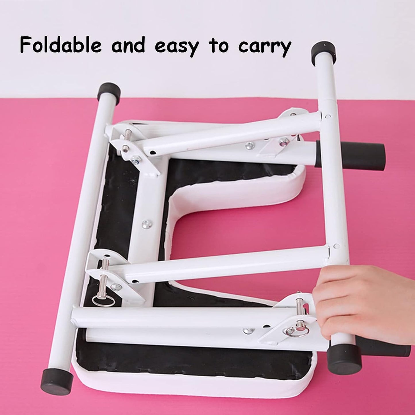 Yoga Headstand Bench, Foldable Inversion Chair with Armrests, for Home Gym and Yoga Studio,Black/White, 49×51×36 cm,49 * 51 * 36cm-Black