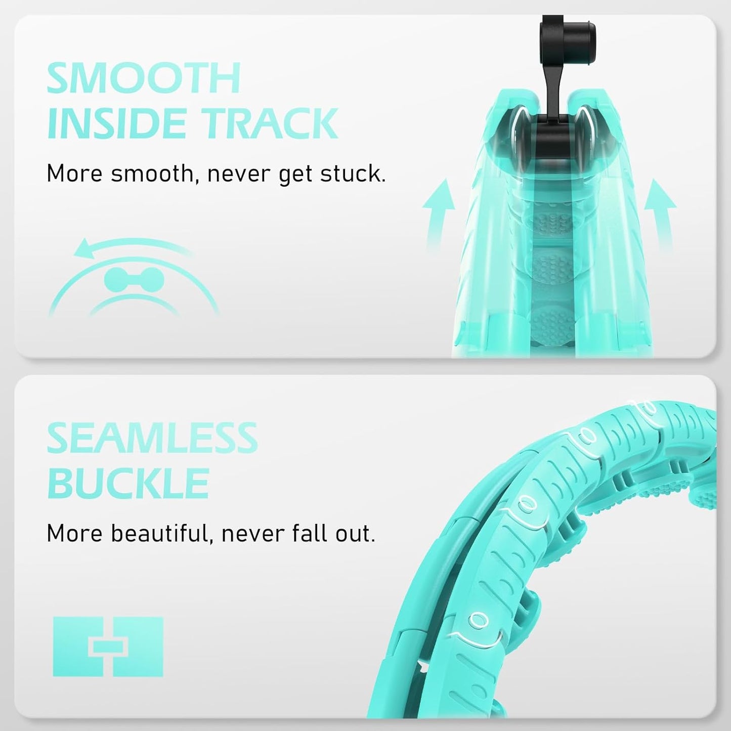 JLoibao Weighted Hula Circle with 26/32 Links(56-66 Inch) for Adults Weight Loss, Infinity Fitness Hoop Plus Size, for Women Smart Exercise Equipment