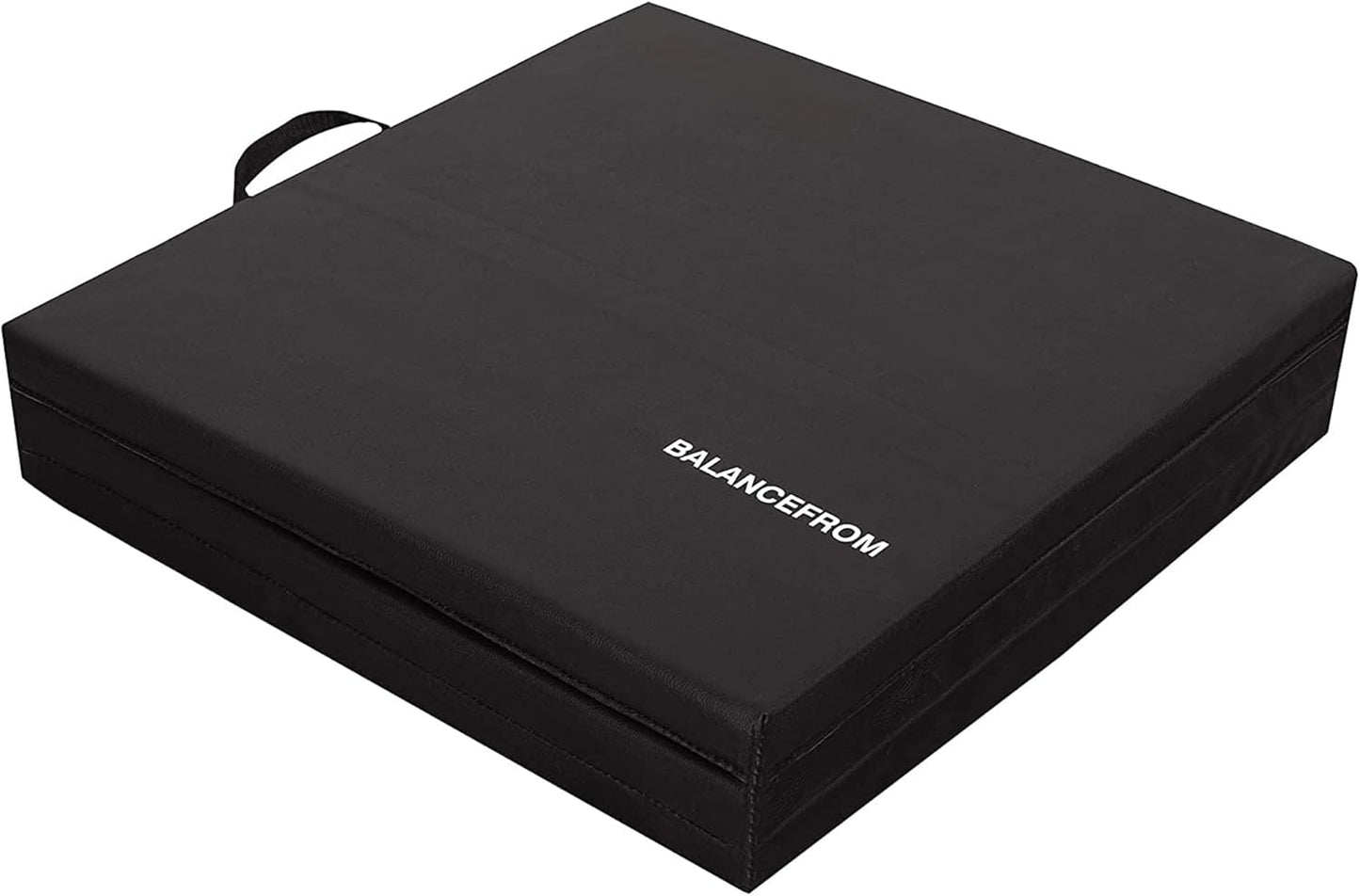 BalanceFrom 6x2 Feet 3-Panel Folding Gymnastics Mat – 1.5-Inch Thick Pad with Vinyl Surface and Carrying Handles for Tumbling, Yoga, Pilates, Home Workouts, and Martial Arts