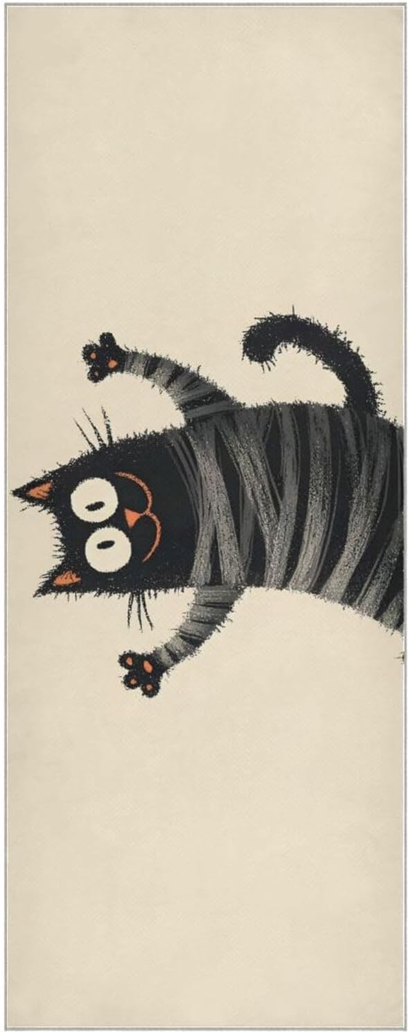 Hot Yoga Towel Cat Fun – Stylish, Non-Slip, Grip Dots, Super Absorbent, 27" x 73" - Yoga Mat Towels for Exercise, Fitness