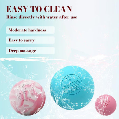 KSONE Massage Lacrosse Balls -Massage Balls for Myofacial Release&Trigger Point Therapy-Set of 2-Hard Lacrosse Massage Ball &Soft Massage Ball with one mini Ball