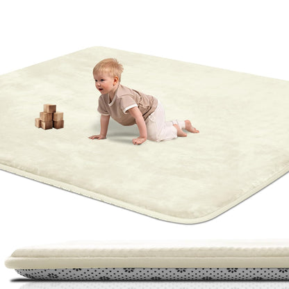 Large Thick Baby Play Mat for Floor,Padded Foam 59x79 Playpen Mat,Soft Support&Plush Feel Nursery Kids Rug,Non Slip for Toddler,Infants,Kids Playroom,Yoga,Baby Crawling,Tummy Time (Light Grey)