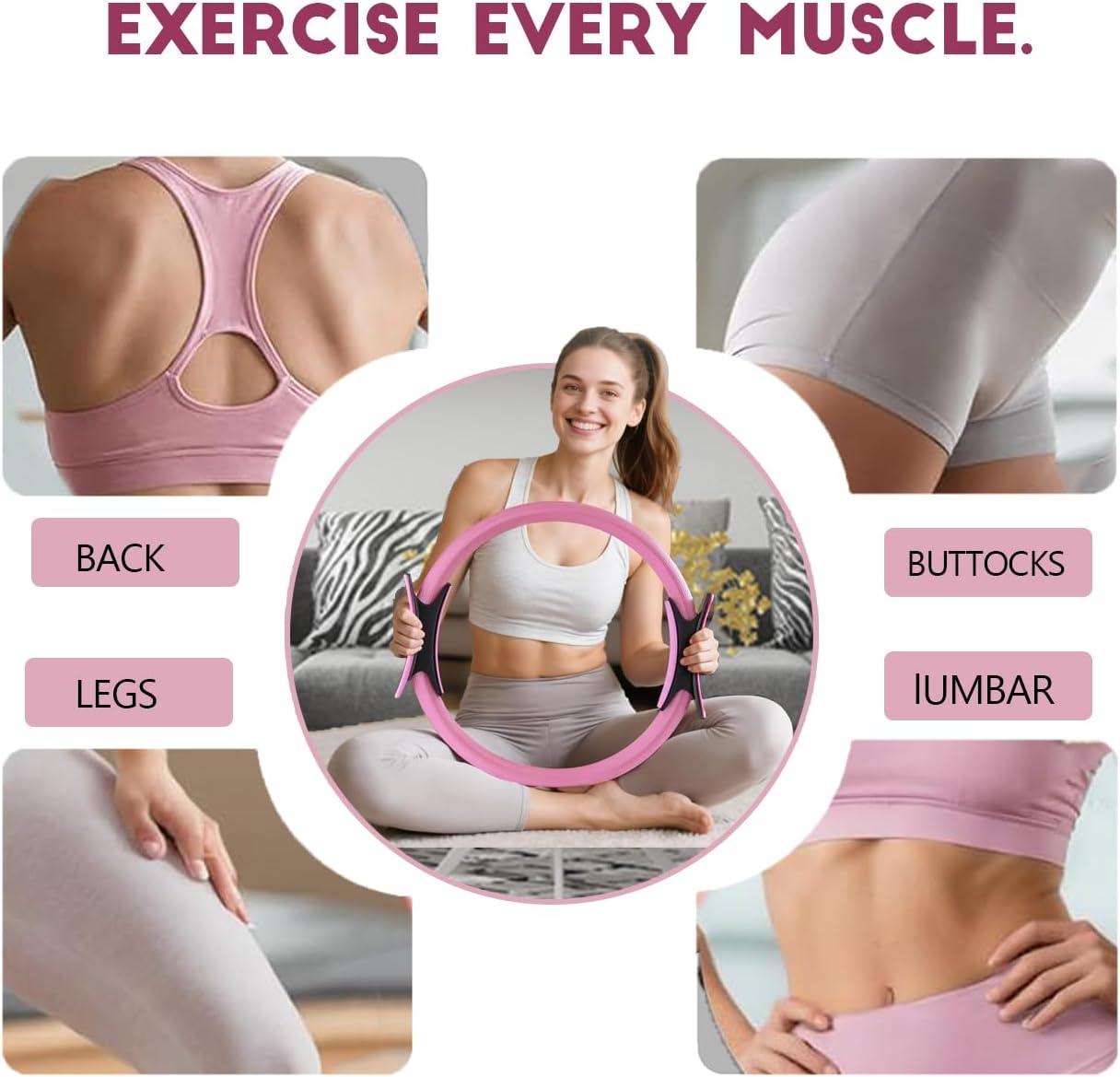 Yoga Starter Set,Home Pilates Essentials Kit Pilates Ring and Ball Set for Women Workouts,Pilates Equipment with 10inYoga Ball Figure 8 Resistance Band Pilates Bands Toning Fitness Starter Set