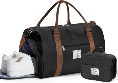 Gym Bag Womens Mens with Shoes Compartment and Wet Pocket Travel Duffel Bag for Women for Plane Sport Gym Tote Bags Swimming Yoga Waterproof Weekend Overnight Carry on Bag Hospital Holdalls - Colors B